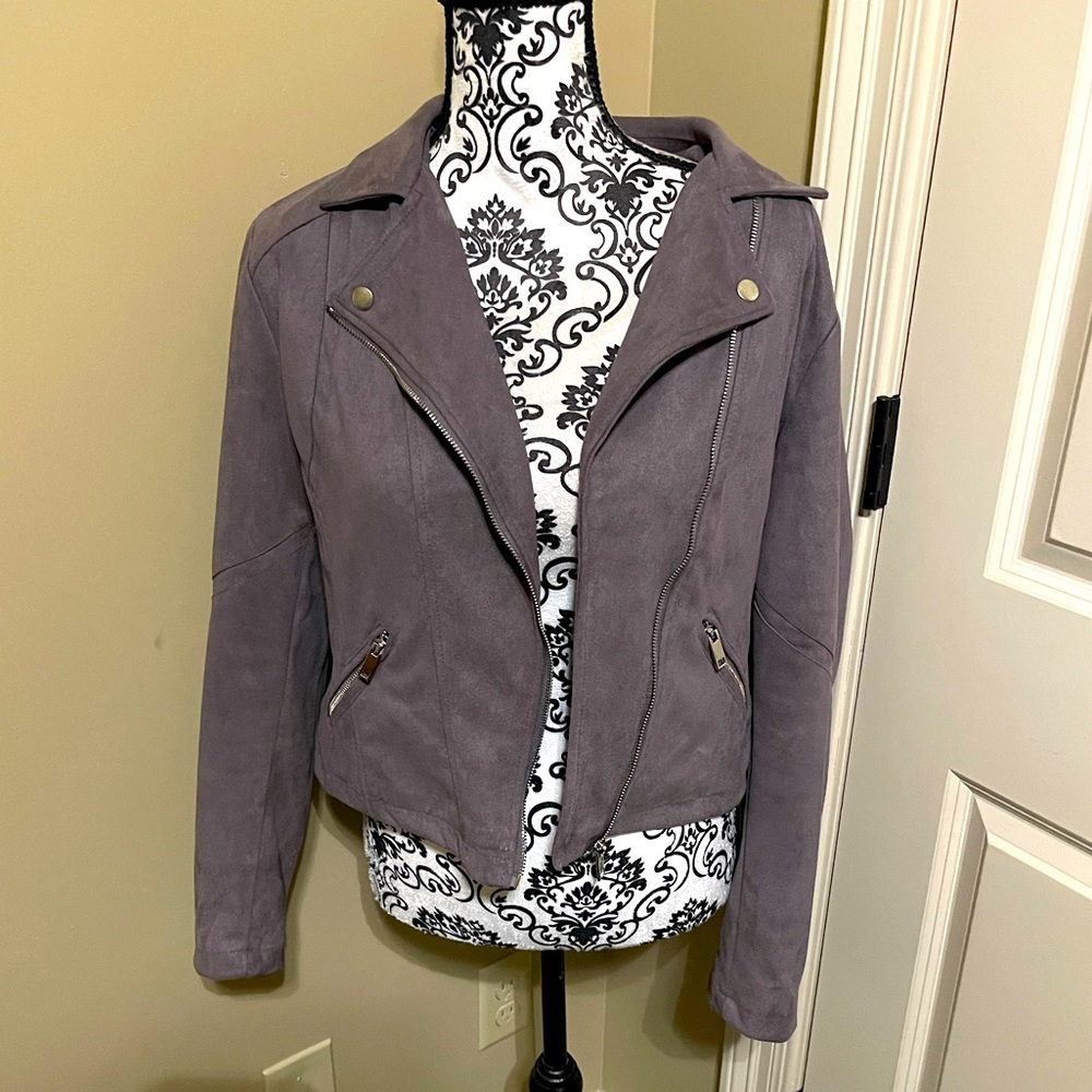 Charlotte Russe Purple Suede Zipper Jacket